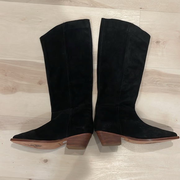 Free People Sway black genuine suede Low western inspired boots new 39 - Picture 6 of 12